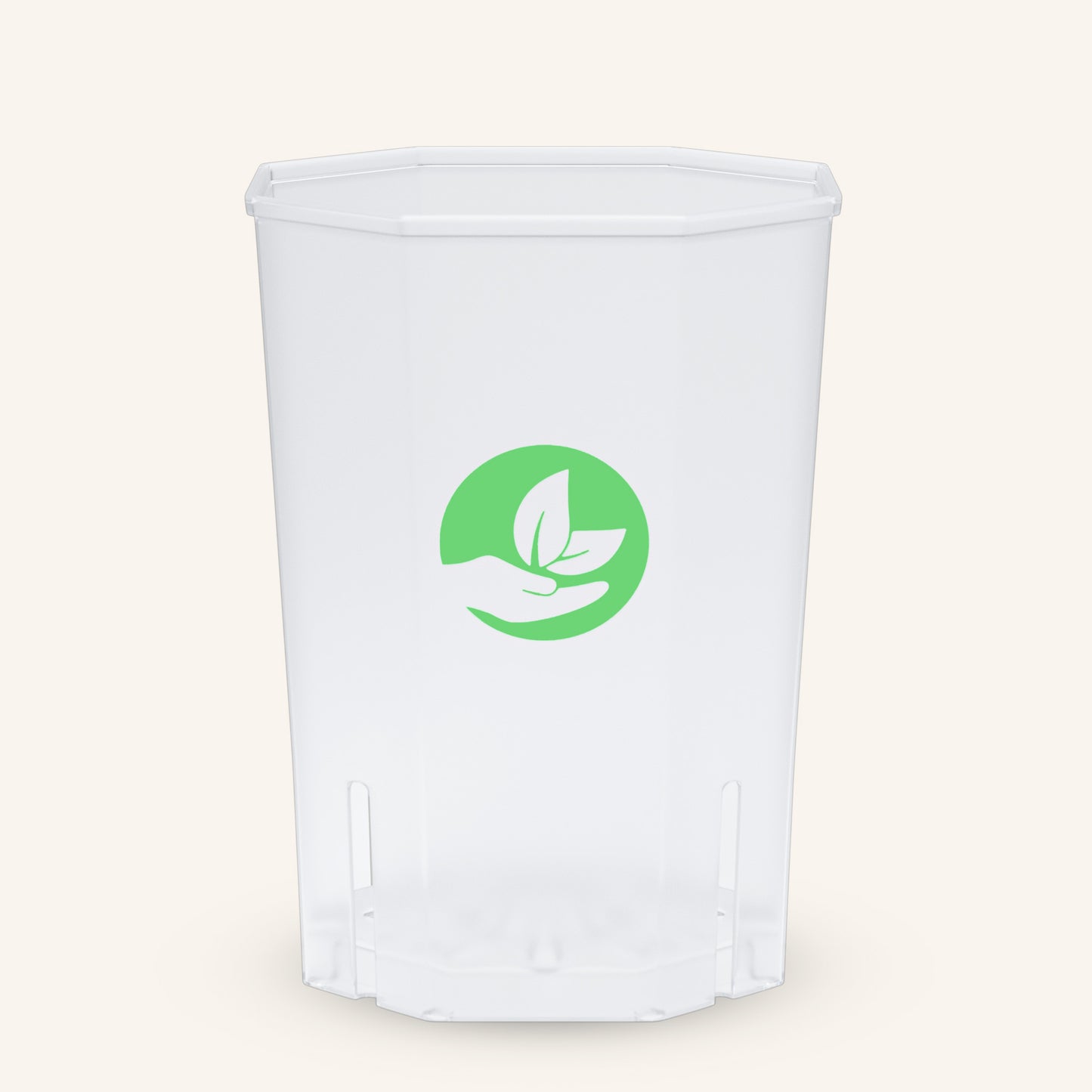 Pot carré transparent