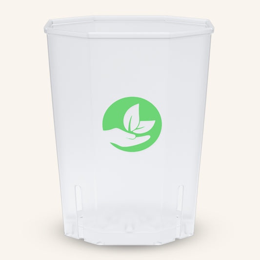 Pot carré transparent