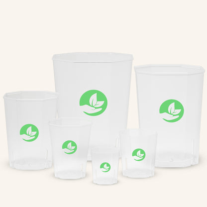 Pot carré transparent