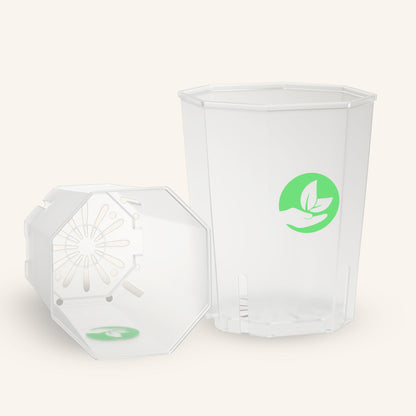 Pot carré transparent